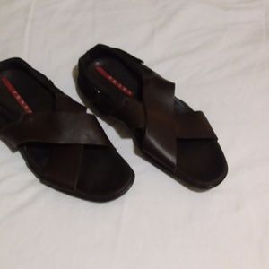 Prada brown leather sandals